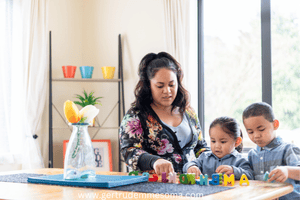 A-mother-practising-the-one-hour-quiet-time-with-her-children