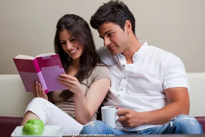 Lady-in-a-long-distance-marriage-reading-with-her-husband