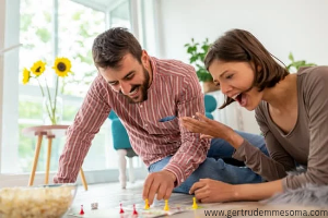 Couple-playing-games-as-date-night-ideas-for-tired-parents